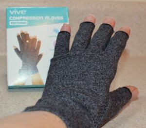 Wearing Vive Arthritis Glove Top View