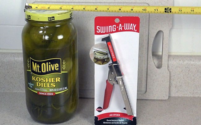 Swing A Way Jar Opener helps open pickle jar
